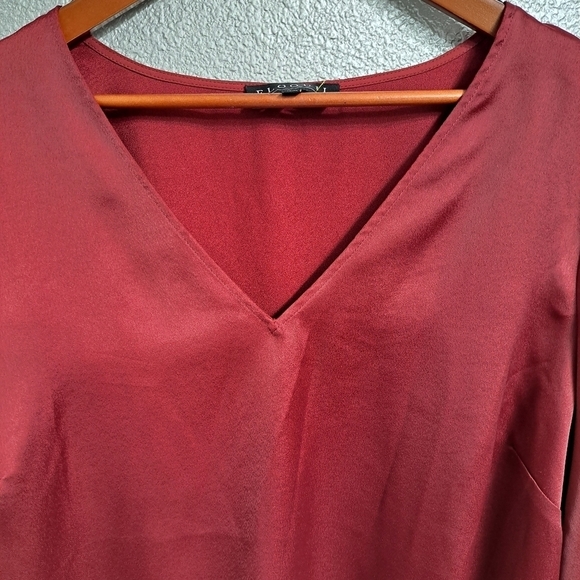 NWT Eloquii Plus Size Maroon Blouse   Size 20 - Picture 9 of 12